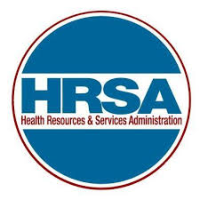 Official logo of the Health Resources and Services Administration (HRSA), a U.S. agency focused on improving healthcare access.