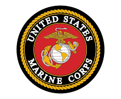 Official emblem of the United States Marine Corps (USMC), displaying an eagle, globe, and anchor to represent military strength and global reach.
